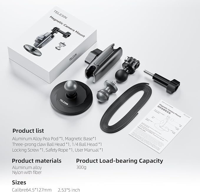 TELESIN 360 Magnetic Mount Magnet Metal Mounts - Image 5