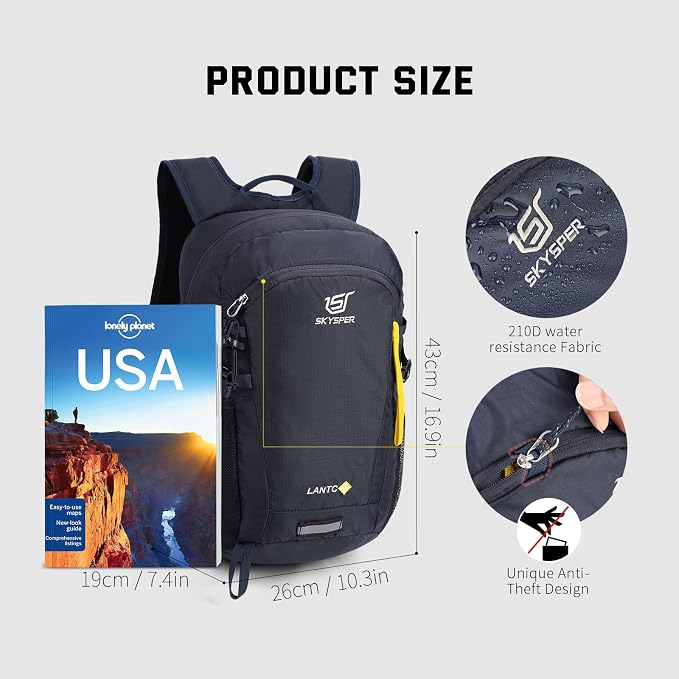 SKYSPER Small Hiking Backpack, 20L Lightweight Travel Backpacks Hiking Daypack - Image 5