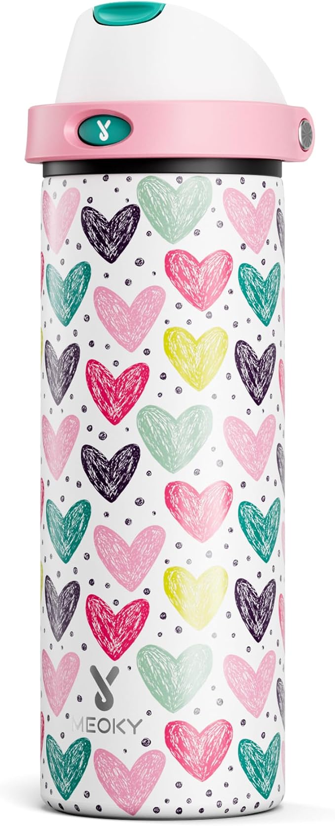 24 oz Valentine's Day Water Bottle: Meoky Stainless Steel Water Bottle by MEOKY