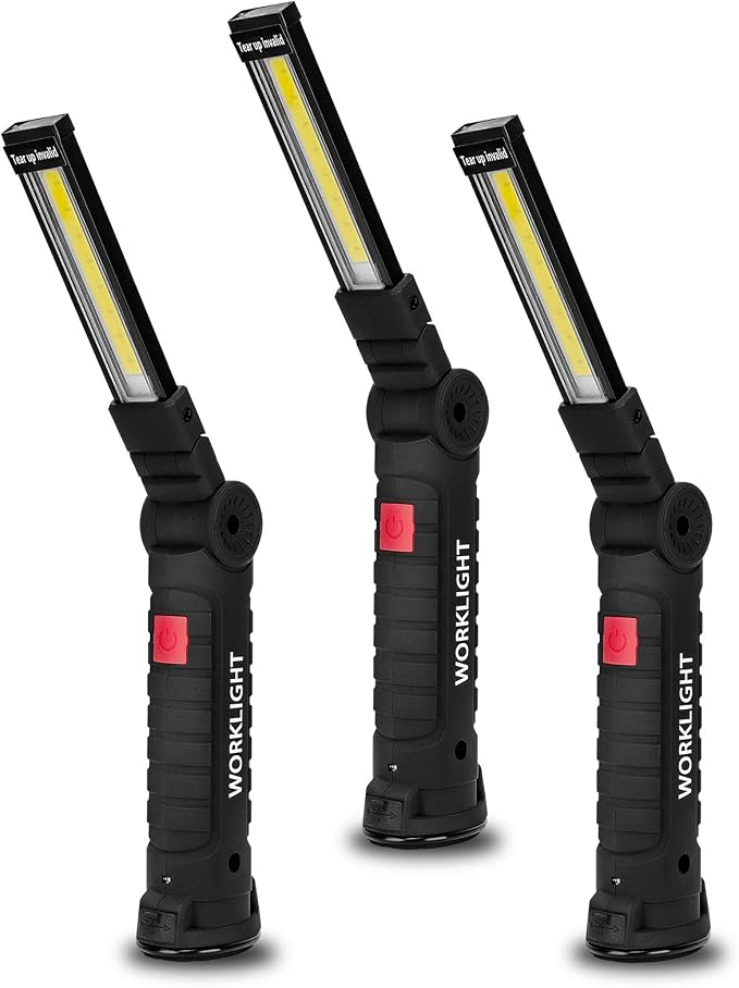 Lmaytech Gifts for Men 3Pack LED Flashlight, Rechargeable Work Lights by Lmaytech