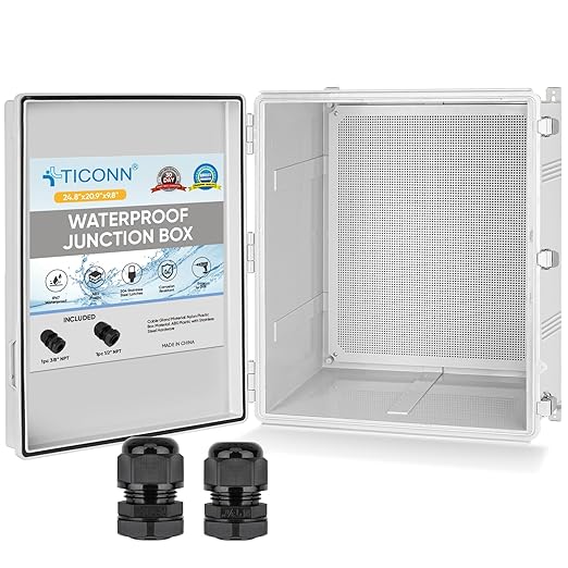 TICONN Outdoor Electrical Box Waterproof, Junction Box IP67 ABS Plastic by TICONN