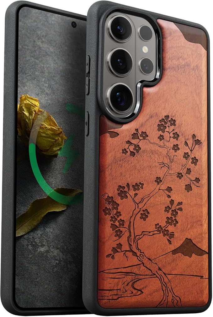 Carveit Magnetic Wooden Case for Samsung Galaxy S26 Ultra Case 2026, TPU by Carveit