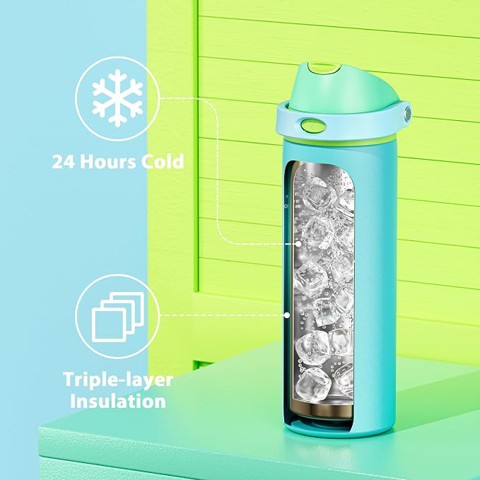 24 oz Insulated Water Bottle for Men: Meoky Stainless Steel Water Bottle - Image 4