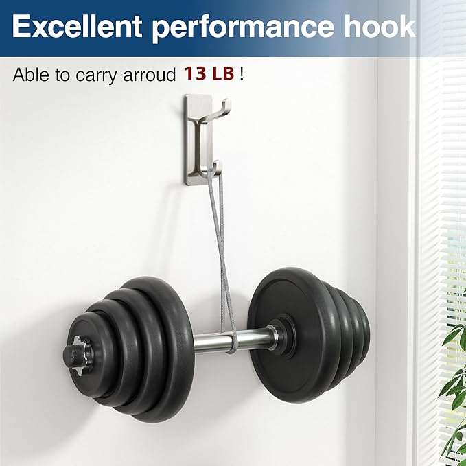 pickpiff Wall Hooks for Coat and Towel: 13LB Strong Adhesive Door Hanger Stick - Image 3