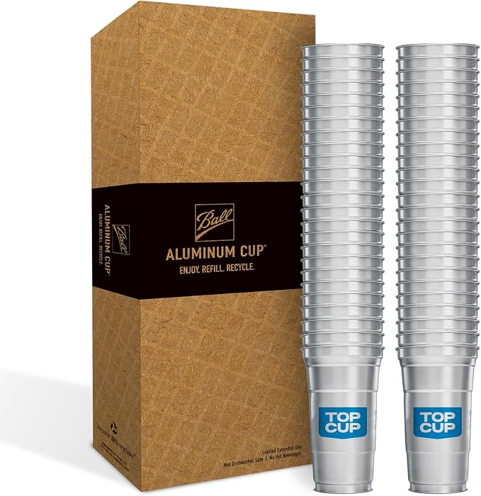 Top Cup Aluminum Cups, 12 oz Reusable Party Cups, Cold-Holding, Recyclable by TopCup