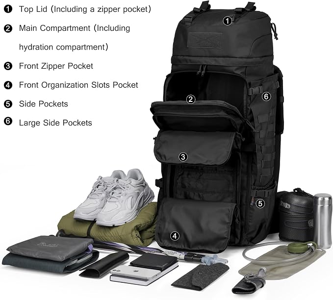 Mardingtop 75L Molle Hiking Internal Frame Backpacks - Image 5
