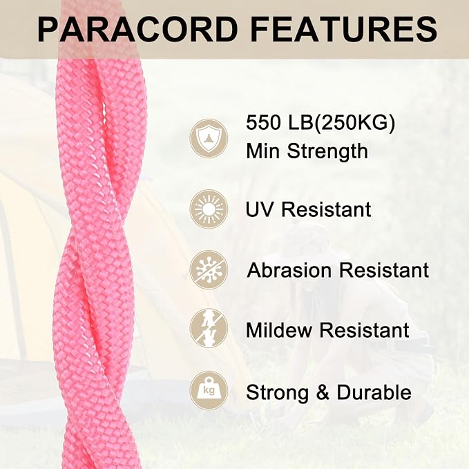 550 Paracord Rope 10ft, 4mm Thin Paracord Nylon Cord 7-Strand Core - Image 6