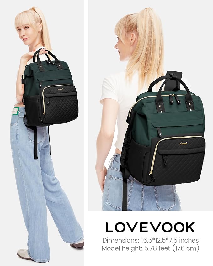 LOVEVOOK Laptop Backpack for Women, 15.6'' Waterproof Nurse Bag Teacher Work - Image 4