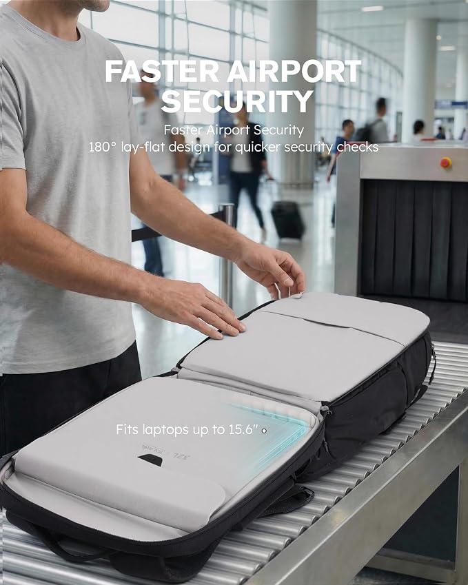 Tolaccea Travel Laptop Backpack 32L, TSA Friendly Flight Approved Computer Work - Image 2