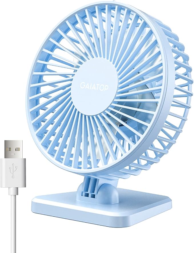 Gaiatop USB Desk Fan, Small But Powerful, Personal Portable Quiet 3 Speeds by GAIATOP
