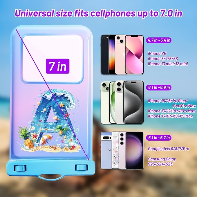 Personalized Initial Waterproof Phone Pouch Case - Image 2