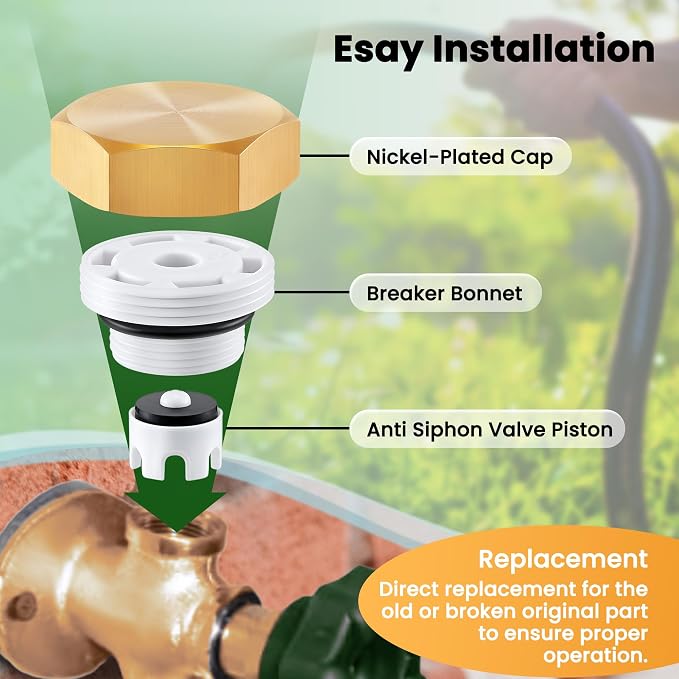 2 Pack Anti Siphon Valve Repair Kit, Vacuum Breaker Fix Set Compatible - Image 6