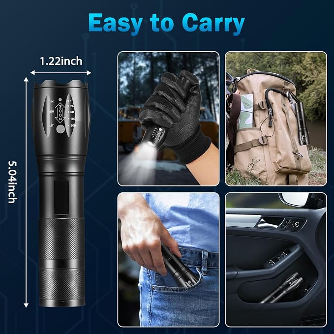 12Pack LED Flashlights High Lumens, 5Mode Tactical Flashlight - Image 4