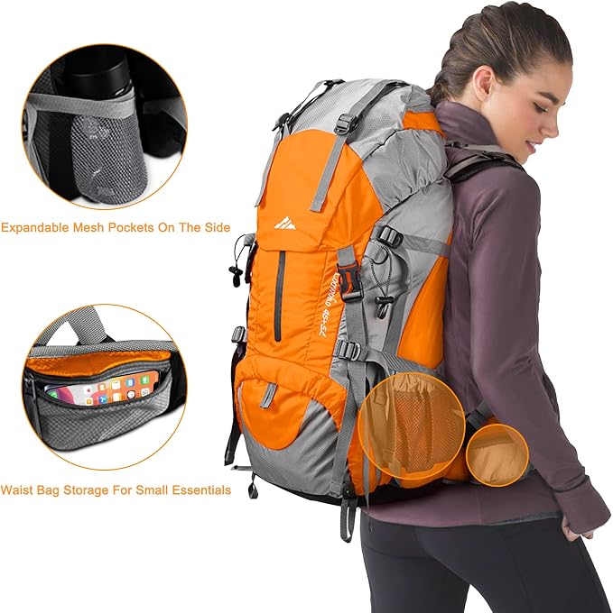 Loowoko 50L Hiking Backpack, Waterproof Camping Essentials Bag - Image 5
