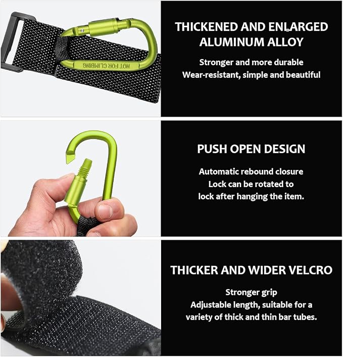 KVAEY 2 Pack Multipurpose Hook for Hanging Helmet, Durable Carabiners, Roll Bar - Image 3