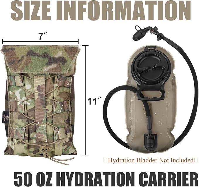 PETAC GEAR 1.5L / 3L Tactical Hydration Pack，Molle Carrier Pouch - Image 6