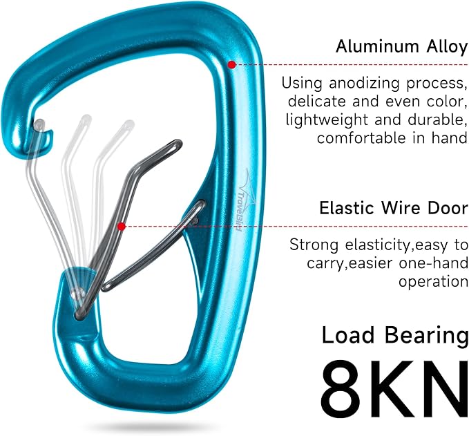 Heavy Duty Carabiner Clip Hook 8KN, - Image 2