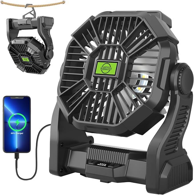 Rechargeable Portable Camping Fan by TDLOL