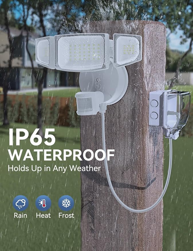 Olafus 50W Motion Sensor Outdoor Light Plug in, Motion Flood Light Dusk to Dawn - Image 6