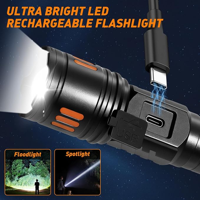 AYL Rechargeable Flashlights 2 Pack, Super Bright High Lumens Flash Light - Image 6