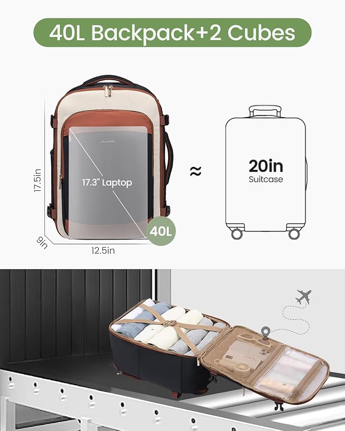 LOVEVOOK 40L Travel Backpack for Women & Men, Airline Approved Carry On Backpack - Image 7