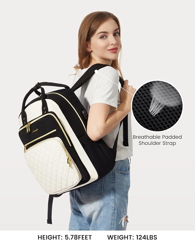 LOVEVOOK Laptop Backpack for Women, Fashion Travel Work Commuter Backpack Purse - Image 2