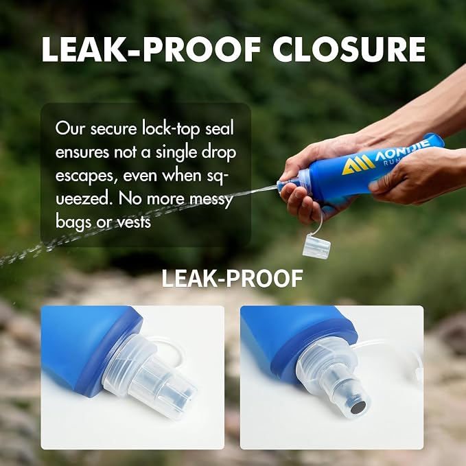 AONIJIE Running Water Bottle 2PCS 500ml/17oz Soft Flask TPU Collapsible Water - Image 6