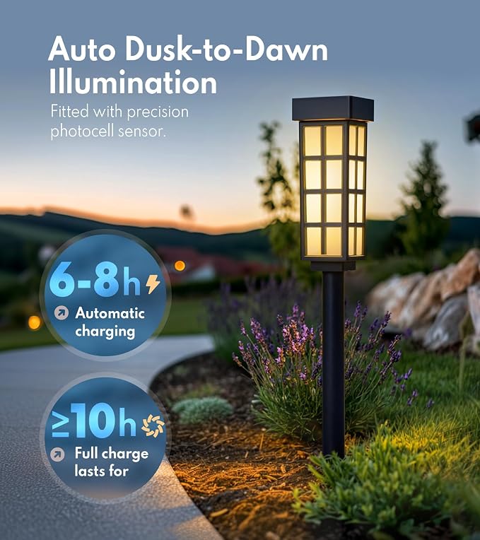 PASAMIC Solar Pathway Lights Outdoor, 24 Inch Tall Solar Landscape Lights - Image 2