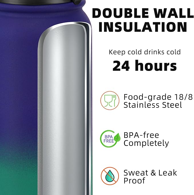 Fanhaw 24 oz Insulated Stainless Steel Water Bottle - Image 3