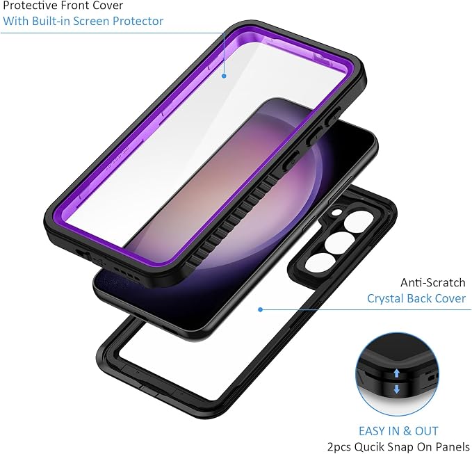 Lanhiem for Samsung Galaxy S23+ Plus Case, IP68 Waterproof Dustproof Case - Image 3