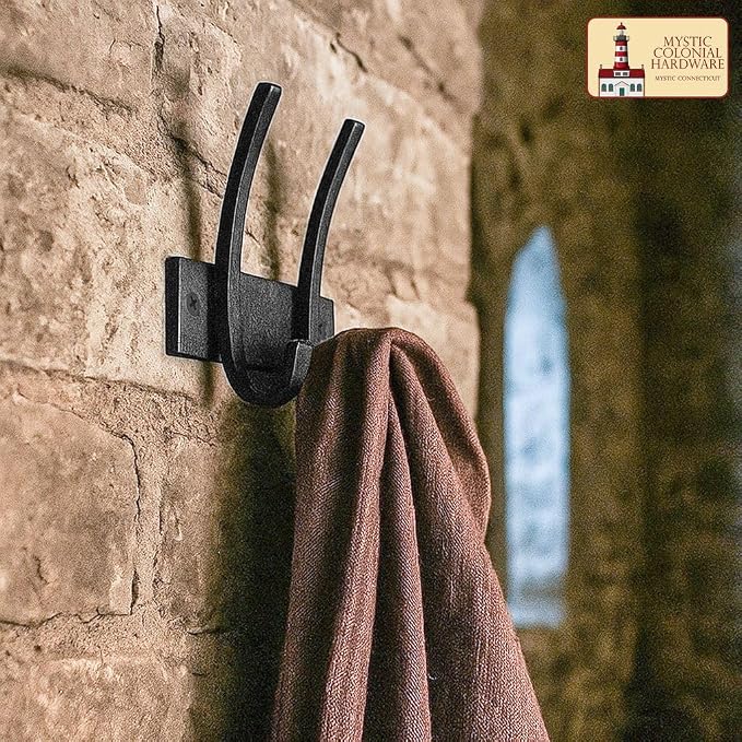 Mystic Colonial Medieval Hand-Forged Iron Double Wall Hook � 1 Pc | Heavy Duty - Image 9