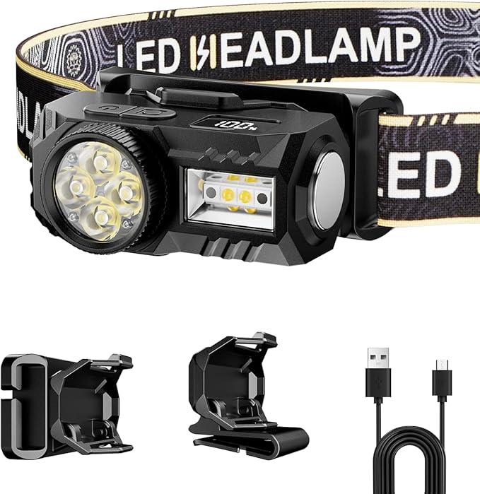 LED Rechargeable Headlamp, 6 Modes by SHILIPAIProfessionalLighting