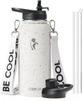 Coolflask Water Bottle with Straw, 32 oz Insulated Metal Water Flask with Straw by Coolflask