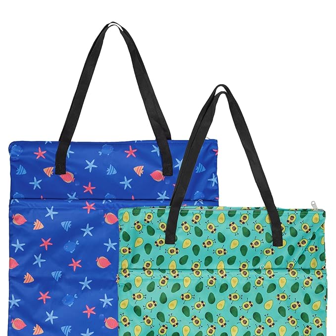 ALVABABY 2 Pack Large Wet Dry Bag Waterproof Hanging Cloth Diaper - Image 2