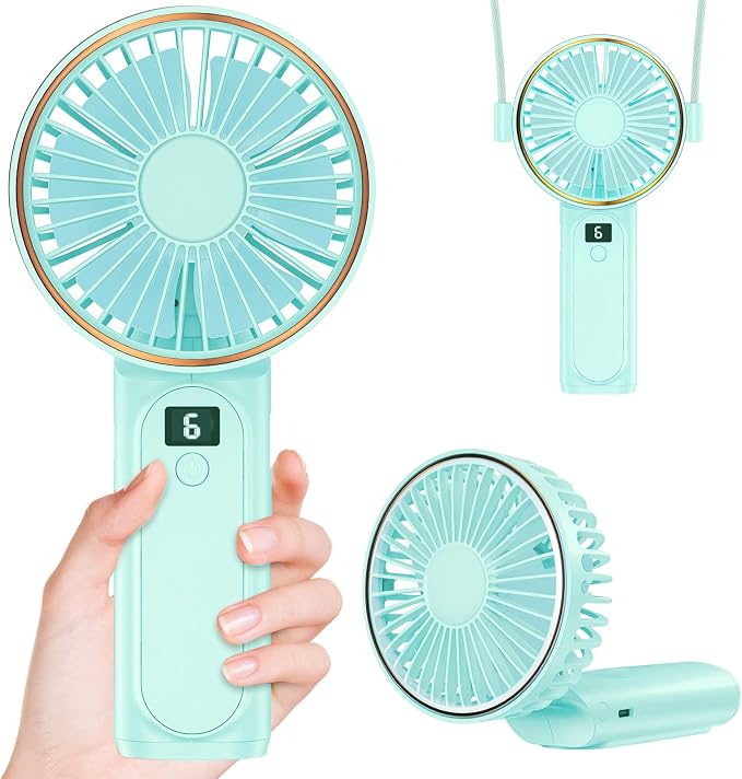 Peiyuu Portable Fan, 4000mAh USB Rechargeable, 180° Foldable Mini Desk Fan by Peiyuu