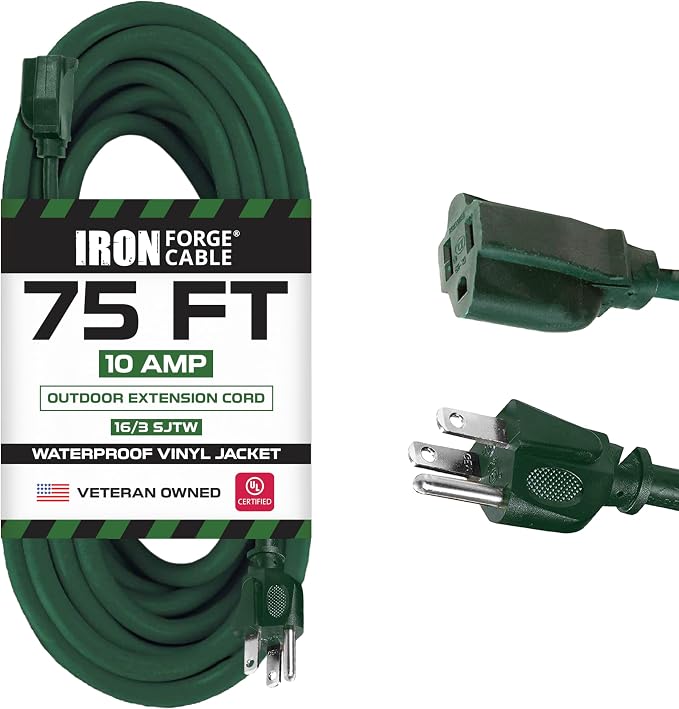 Iron Forge Cable Weatherproof 75 Ft Outdoor Extension Cord by IronForgeCable