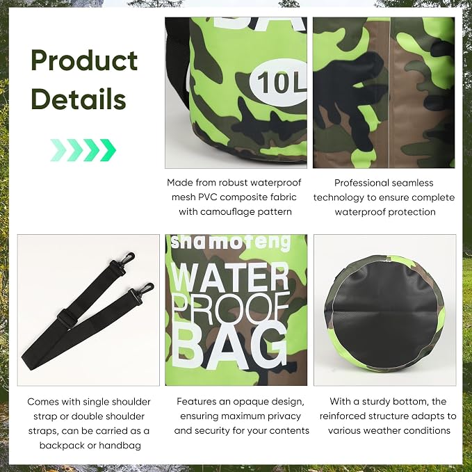 Waterproof Dry Bag 5L/10L/15L/20L/30L Roll Top Dry Storage Backpack - Image 5