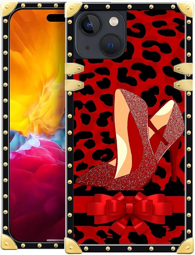 Compatible with iPhone 15 Case, Elegant High Heels Luxury Golden Decoration by Unknown