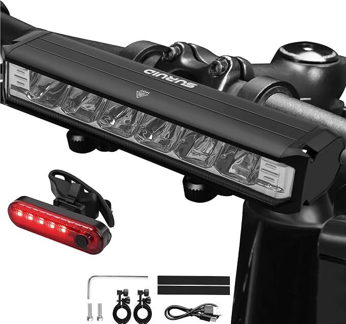 Suruid Super Bright LED Bike Light, USB Rechargeable Bicycle Headlight by SURUID