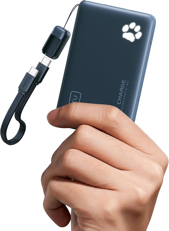 INIU Portable Charger, Ultra Slim 10000mAh 45W PD Power Bank, Fast Charging by INIU