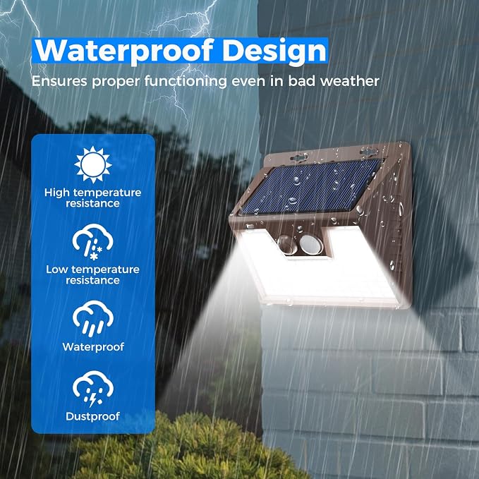 Peasur Solar Lights Outdoor Waterproof, 3 Lighting Modes Solar Motion Sensor - Image 2