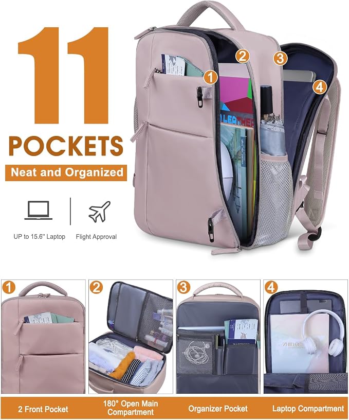 Capolo Travel Backpack for Women Men Waterproof Laptop Backpack Airlines - Image 3