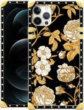Compatible with iPhone 11 Pro Max Case, Blooming Rose Golden Flower Luxury by Unknown