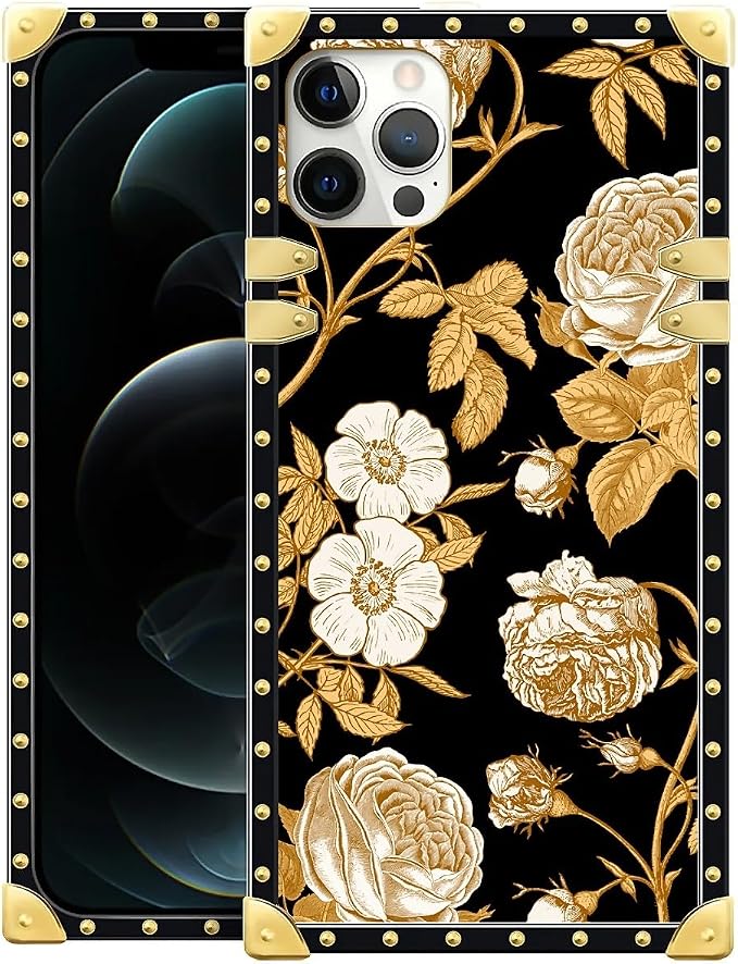 Compatible with iPhone 11 Pro Max Case, Blooming Rose Golden Flower Luxury by Unknown