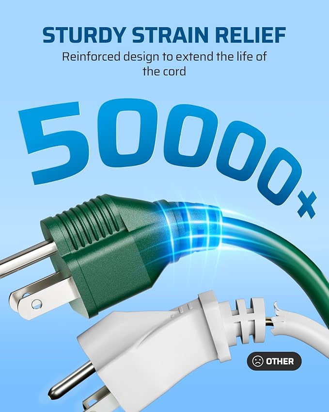 DEWENWILS 2-Pack Extension Cord 3 Ft, Indoor Use, 16/3 AWG SJTW, Durable & - Image 6