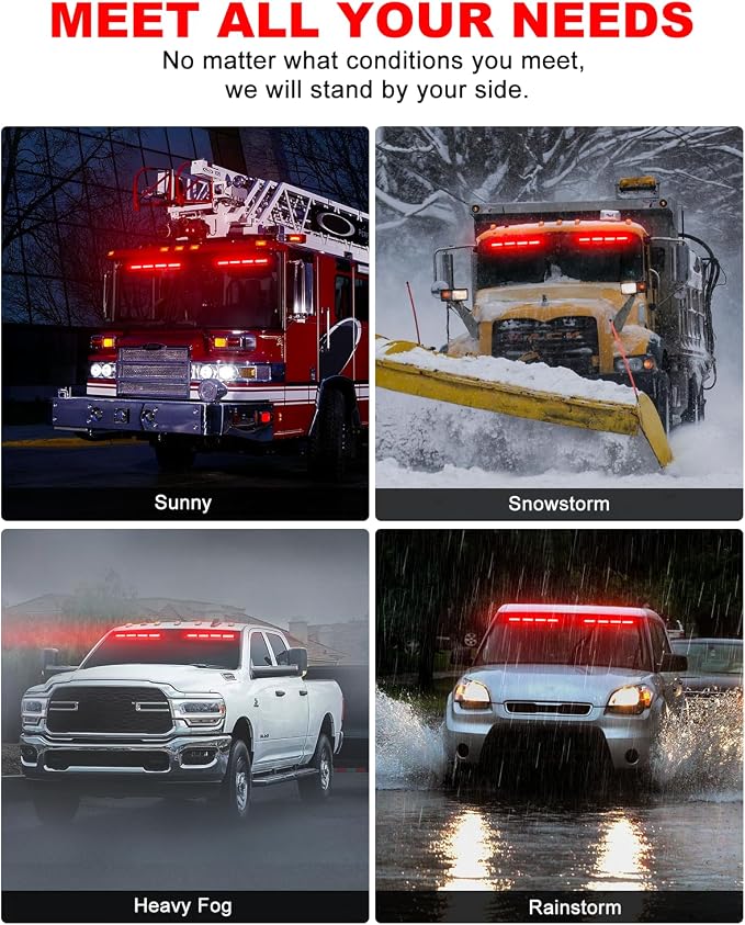 HLauto 6Z4J Emergency Dash Strobe Lights: 2x16.8 inch Red Safety Lights - Image 6