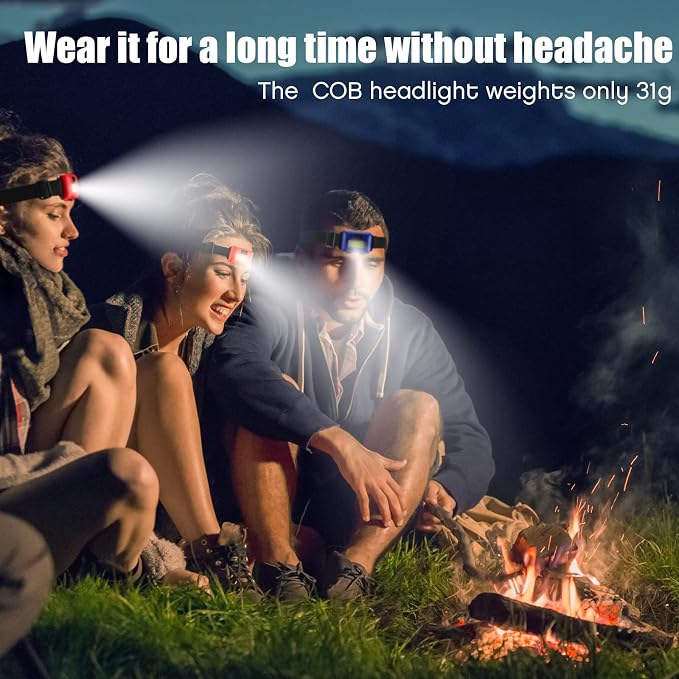 Macarrie 24 LED Headlamp Flashlight, Cob Head Light - Image 6