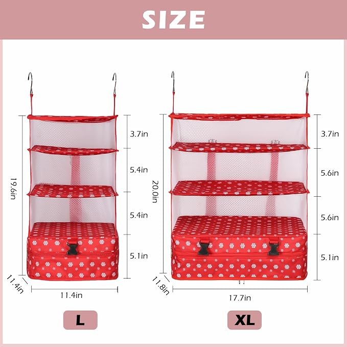 Surblue Hanging Closet Storage Bag Collapsible 3-Shelf Washable Oxford Fabric - Image 5