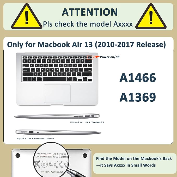 Hard Cover for MacBook Air 13 inch Case 2010-2017 Release, Pattern Design - Image 2