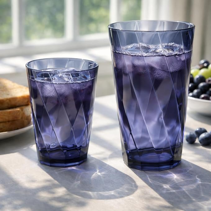 LemonRoad 24 Pack Reusable Plastic Drinking Glasses Set - 20oz & 13.5oz - Image 5